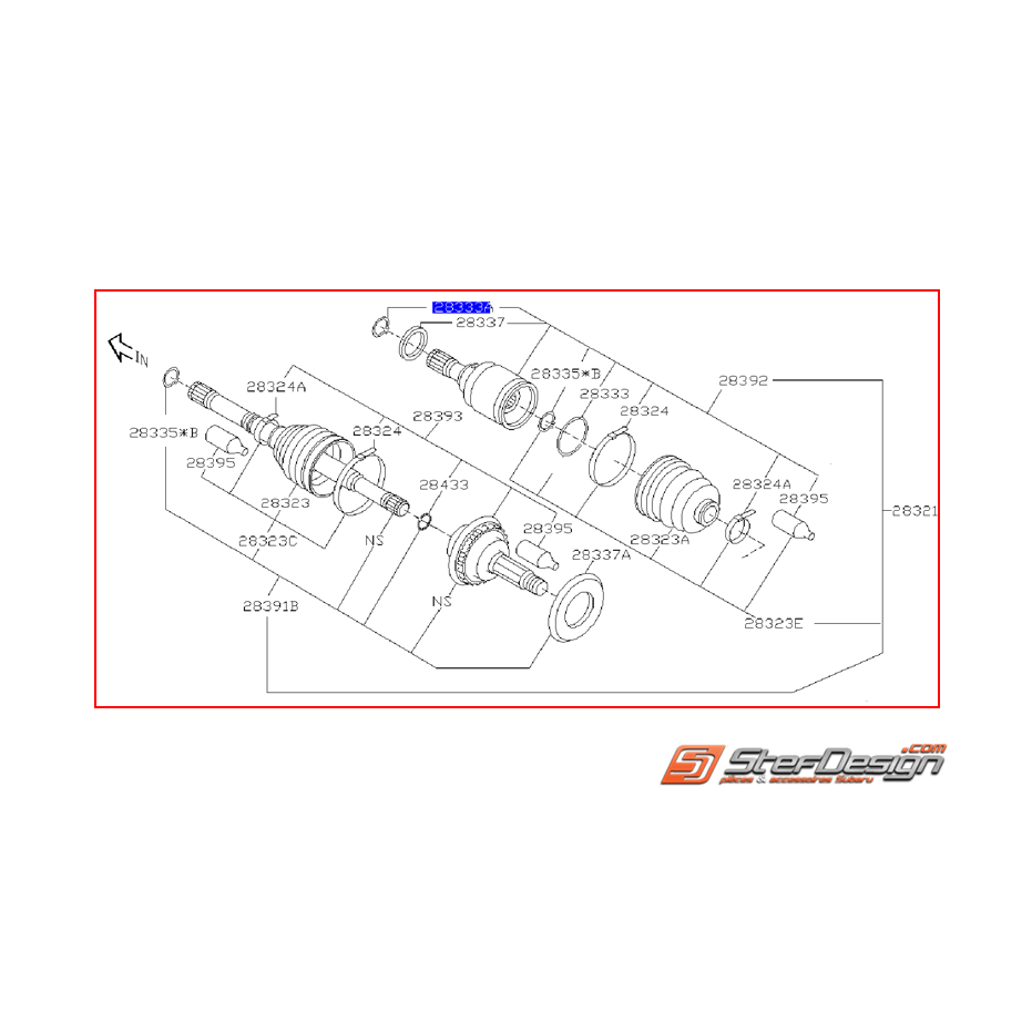 Cardan avant origine subaru STI 05-07