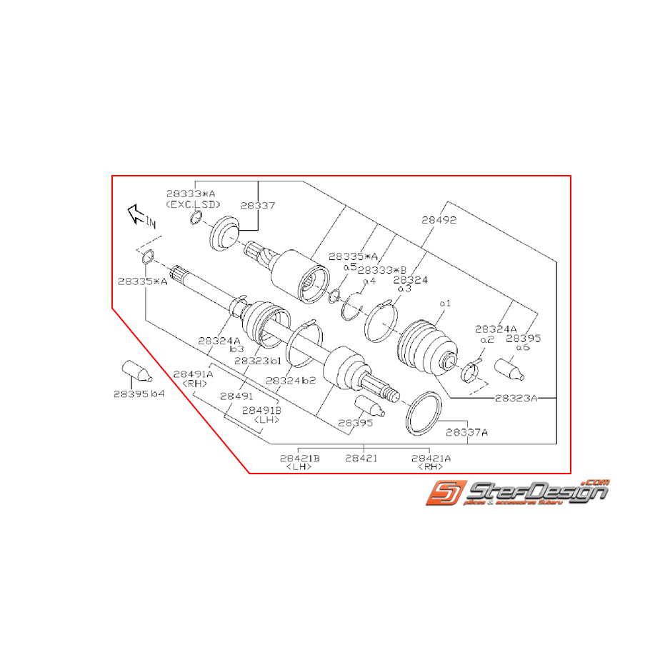Cardan arrière origine subaru STI 05-07