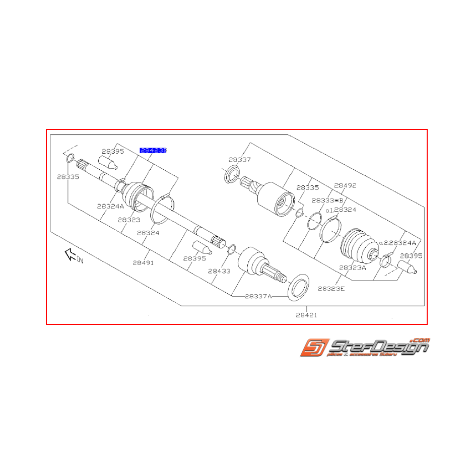Cardan arrière origine subaru STI 08-19