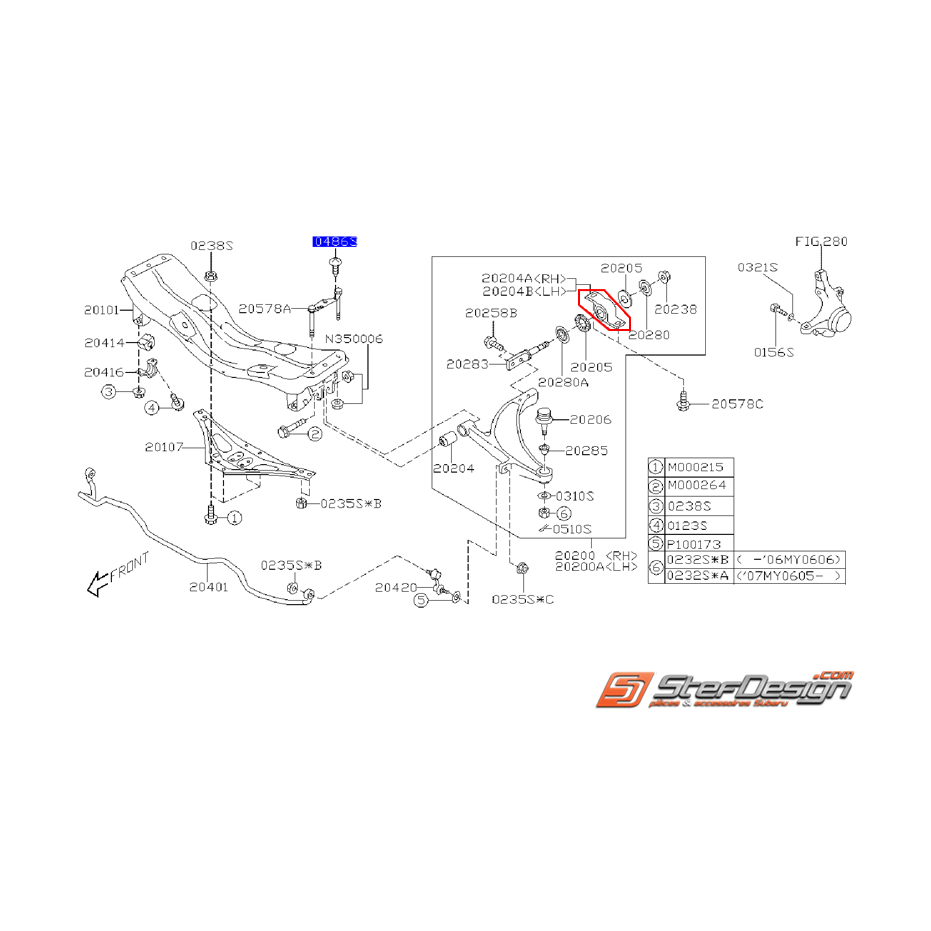 Silent bloc triangle arrière subaru STI 06-07 Silent bloc triangle arrière subaru STI 06-07