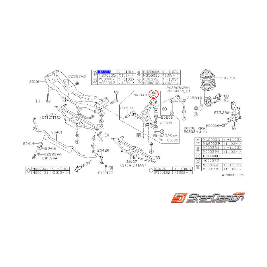 Silent bloc triangle arrière subaru STI 11-14 Silent bloc triangle arrière subaru STI 11-14