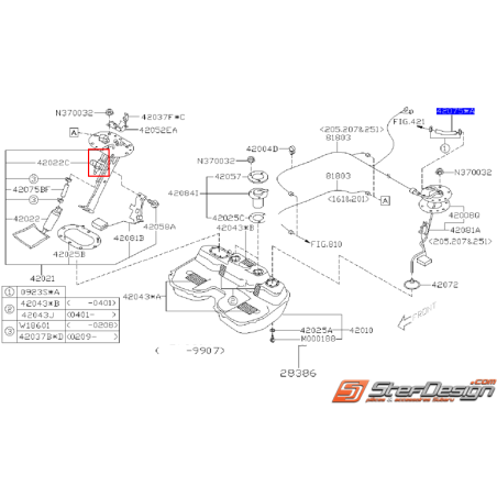 Jet de pompe a essence SUBARU WRX/STI 01-07