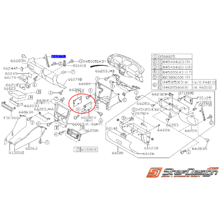 Support de fixation latérales auto-radio WRX/STI 01-07 