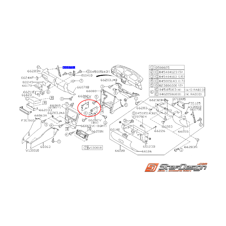 Support de fixation latérales auto-radio WRX/STI 01-07  Support de fixation latérales auto-radio WRX/STI 01-07