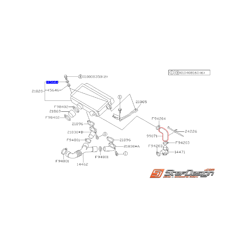Durite échangeur dump valve subaru GT 97-98 Durite échangeur dump valve subaru GT 97-98