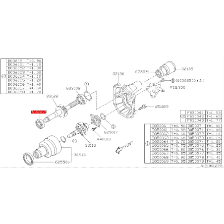 Roulement de boite 5 vitesses GT 2000 WRX 01-07