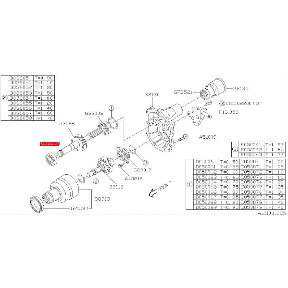 Roulement de boite 5 vitesses GT 2000 WRX 01-07 Roulement de boite 5 vitesses GT 2000 WRX 01-07