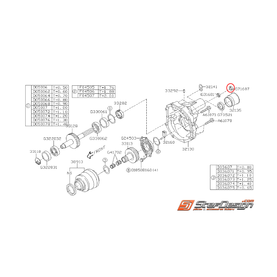 Joint d'étanchéité boite 6 origine subaru STI 01-02