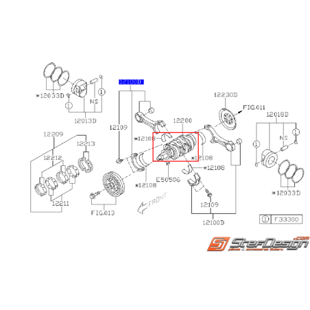 Vilebrequin 2L origine subaru diesel 08-10